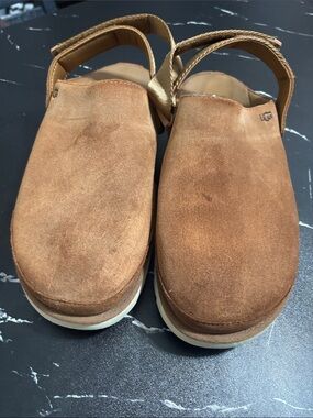 UGG Unisex Chestnut Brown Suede Backstrap Slip-On